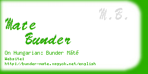mate bunder business card