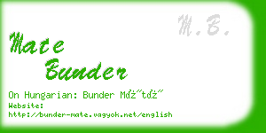 mate bunder business card